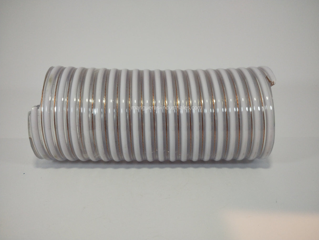 tubería robustas y atóxicas diseñadas para transportar alimentos color cristal con espiral blanco
