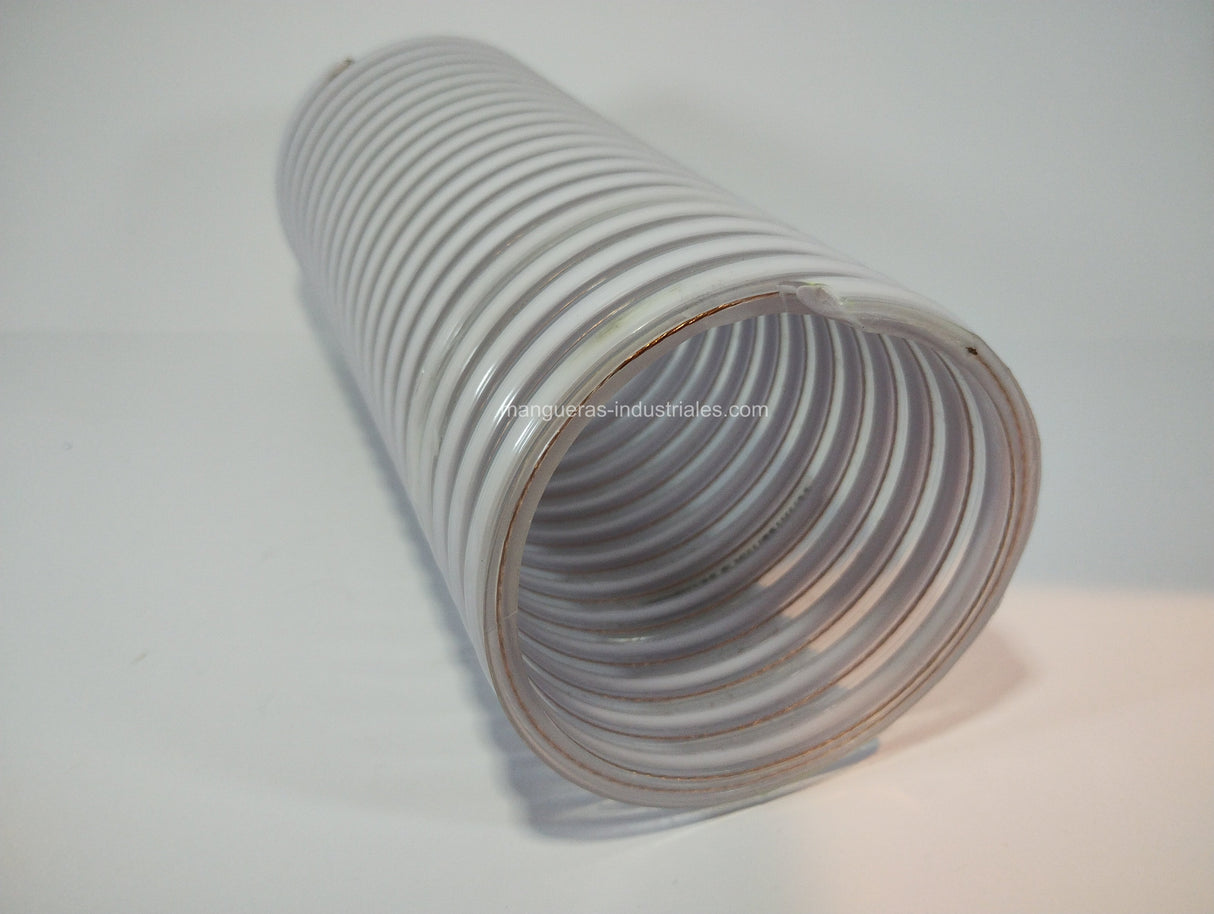 tubería robustas y atóxicas diseñadas para transportar alimentos color cristal con espiral blanco